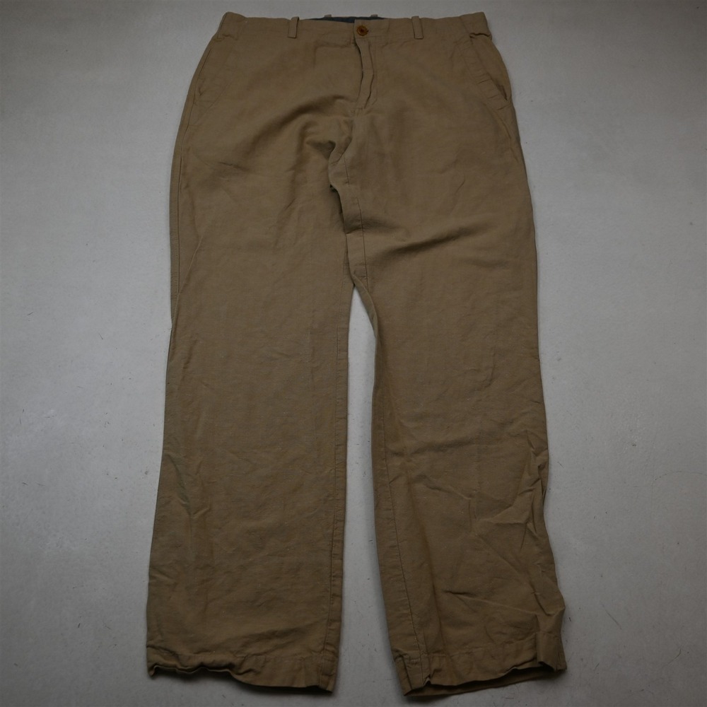 Banana Republic 36x34 Khaki Linen 735594 Relaxed Fit Drawstring Casual Pants